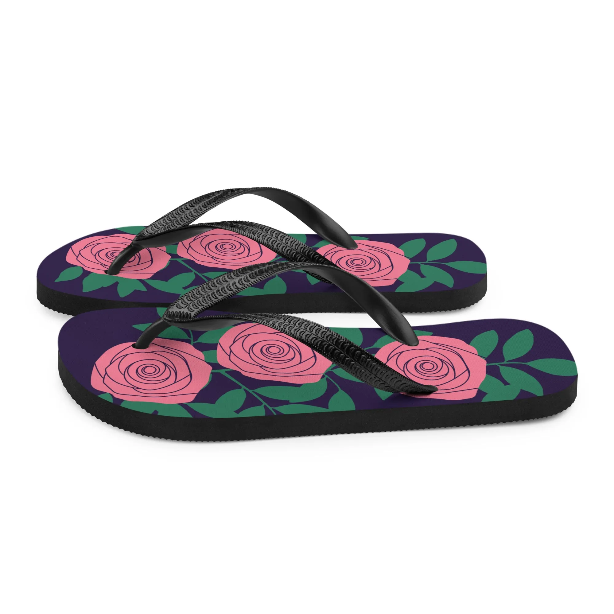 Pink & Green Flip-Flops