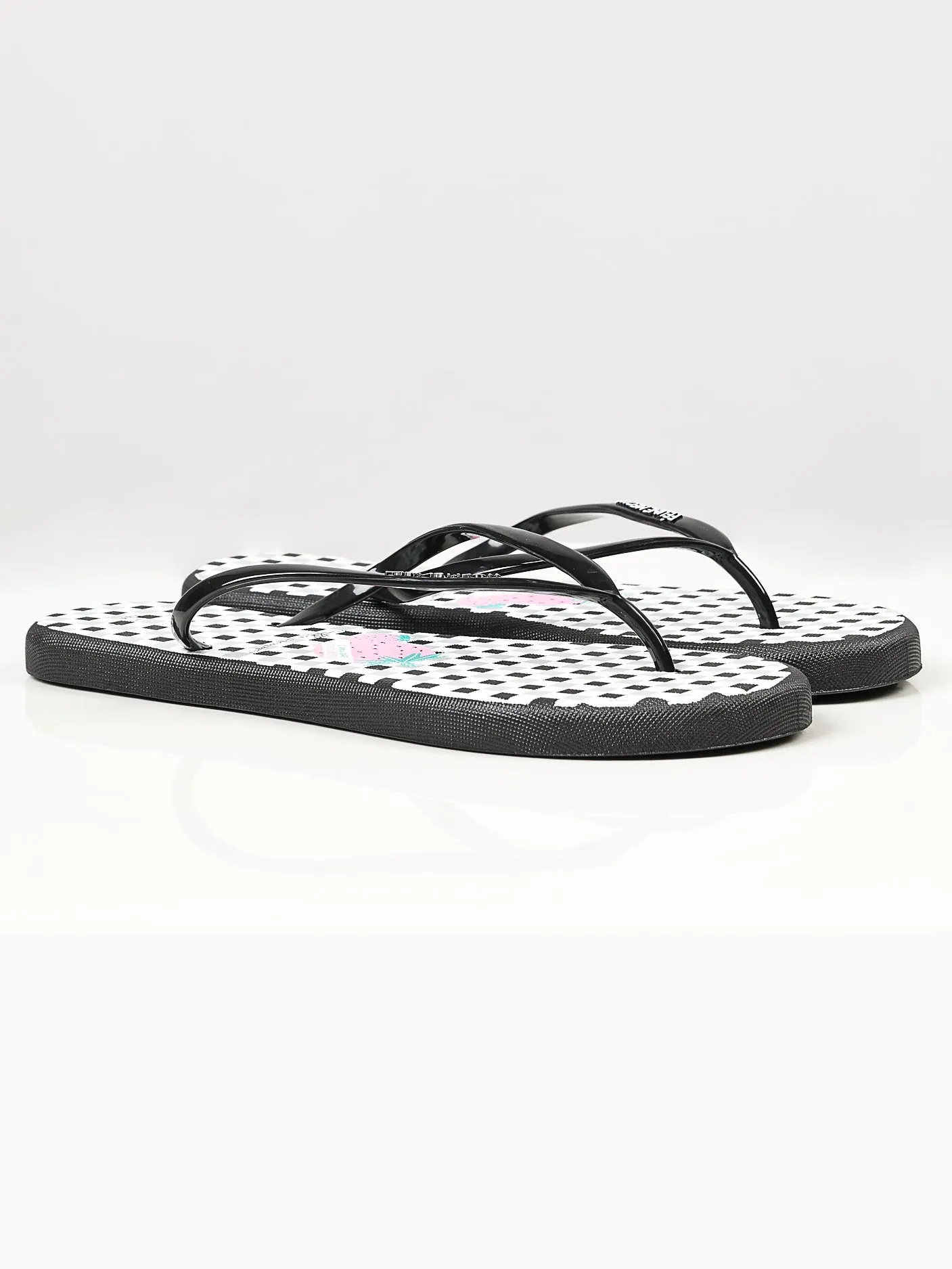 Printed Flip Flops - Black and White