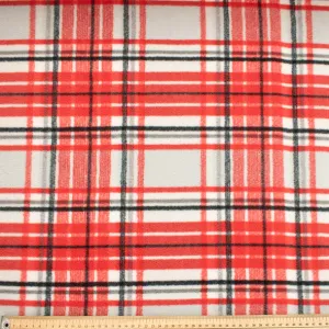 Red Black Plaid Printed Polar Fleece Design 50