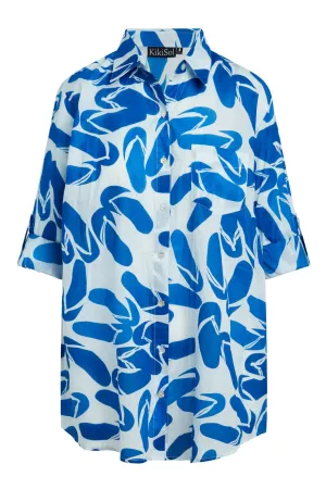 Royal Blue Flip Flops KikiSol Boyfriend Shirt