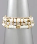 Rubber & Glass Bead Bracelet