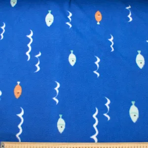 Sealife on Blue Printed Polar Fleece Design 161