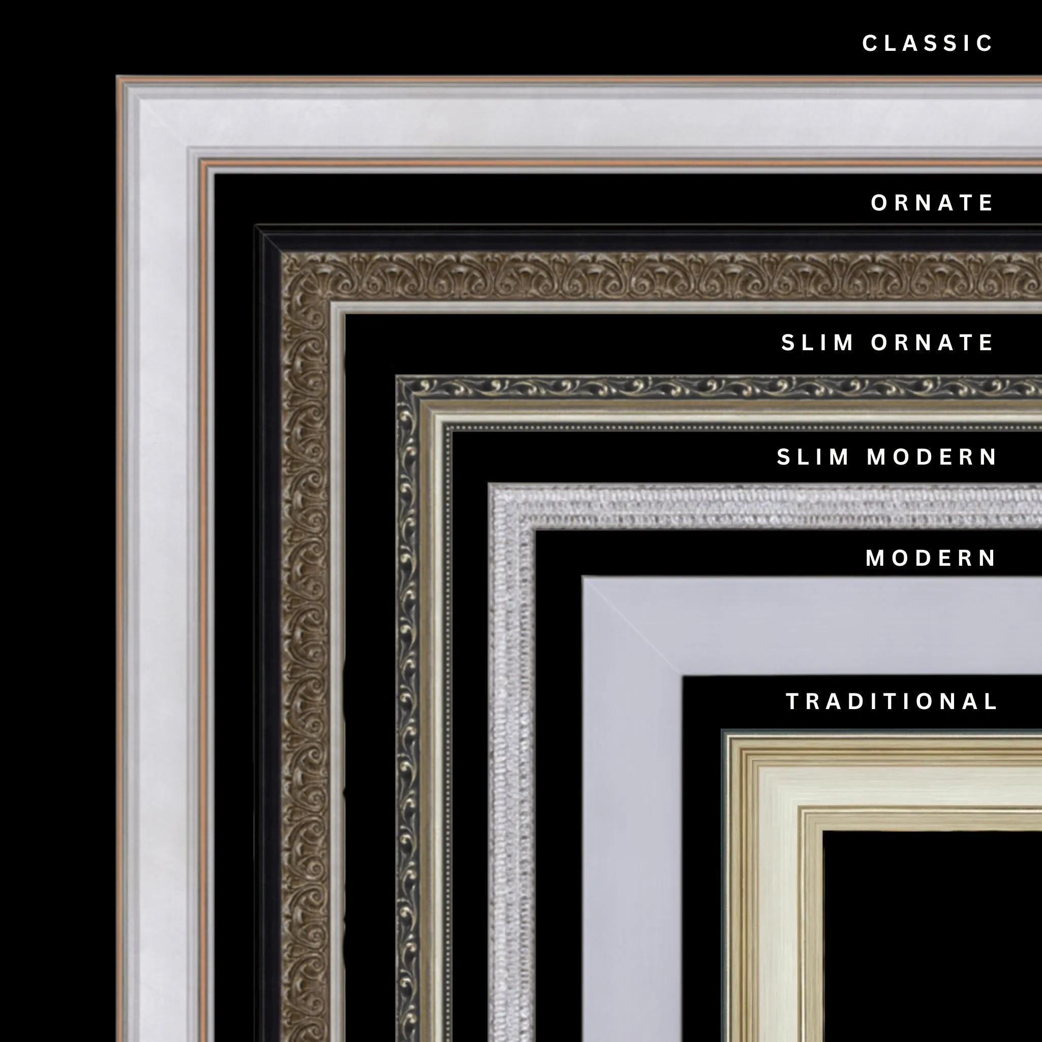 Silver 40x21 Picture Frame Ornate Traditional Classic Antique