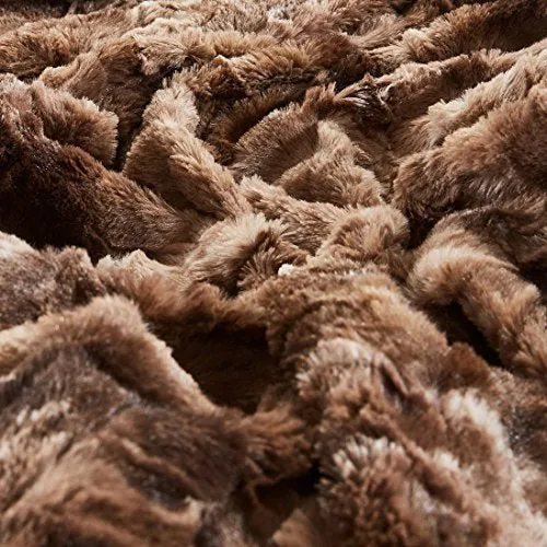 Super Soft Luxurious Fluffy Plush Hypoallergenic Blanket (60" x 70") - Chocolate
