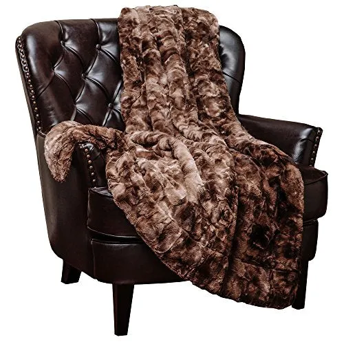 Super Soft Luxurious Fluffy Plush Hypoallergenic Blanket (60" x 70") - Chocolate