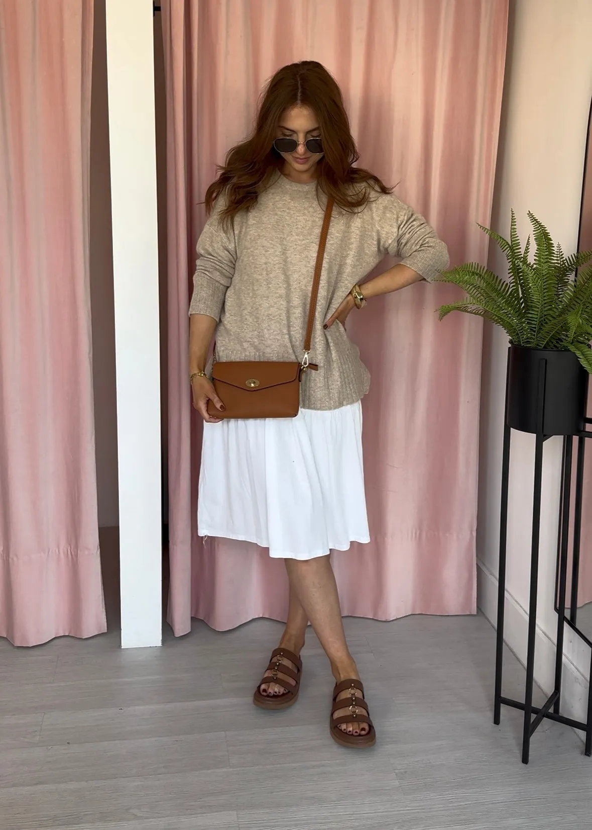 Tiered T-shirt Dress - White