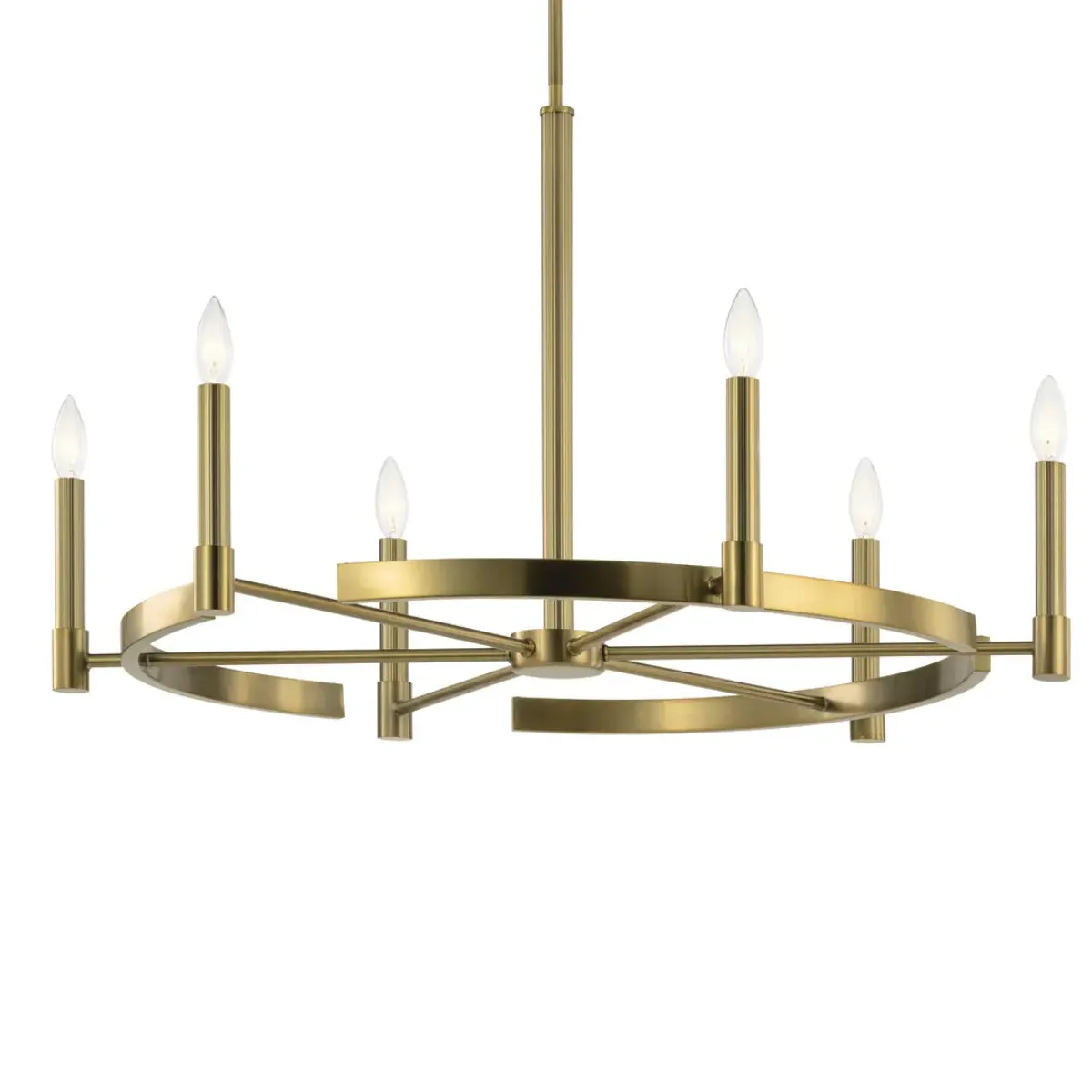 Tolani 34" 6-Light Chandelier, Brushed Natural Brass Finish