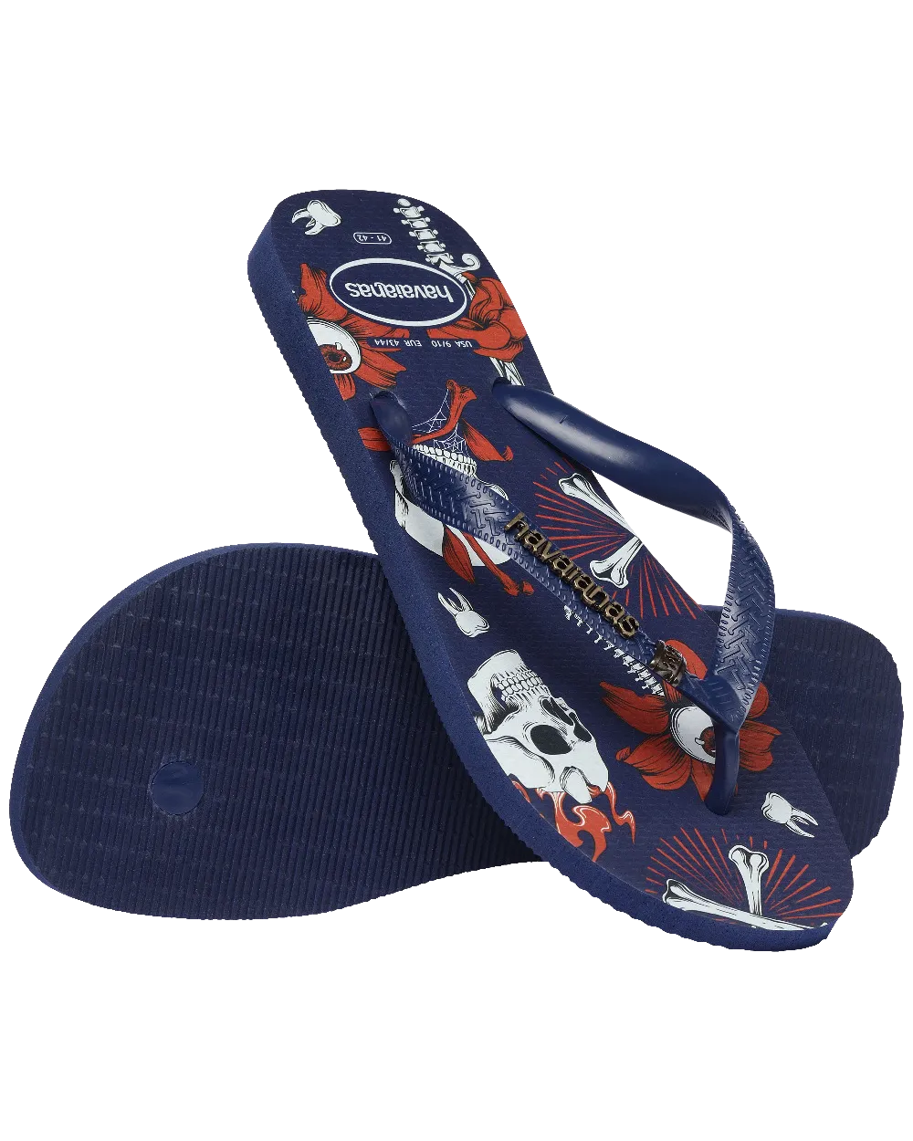 Top Tribo Flip Flops in TBN Navy Blue & Red