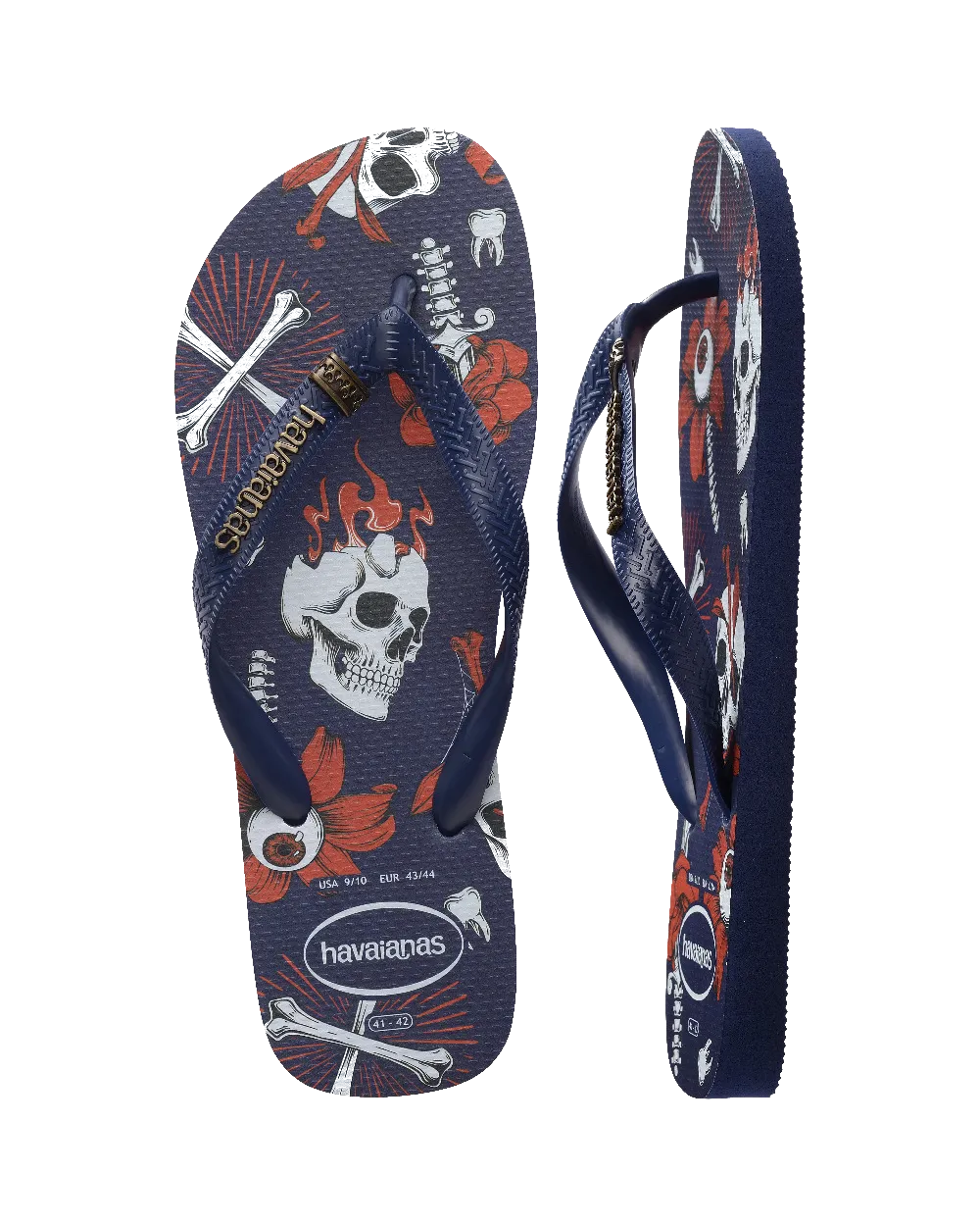 Top Tribo Flip Flops in TBN Navy Blue & Red