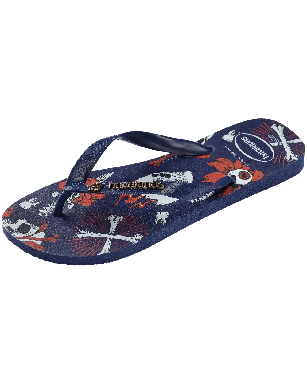 Top Tribo Flip Flops in TBN Navy Blue & Red
