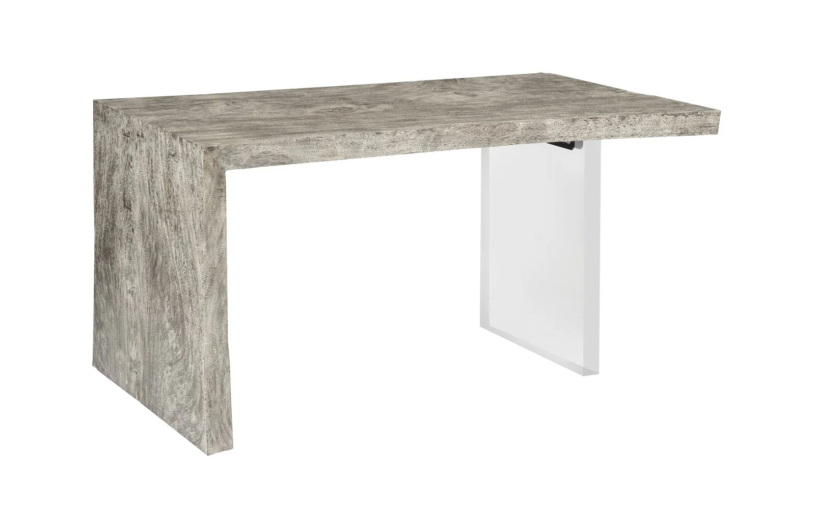 Waterfall Desk Gray Stone, Acrylic Leg
