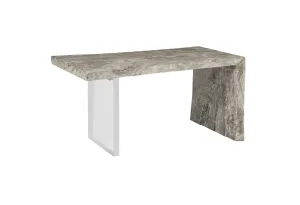 Waterfall Desk Gray Stone, Acrylic Leg