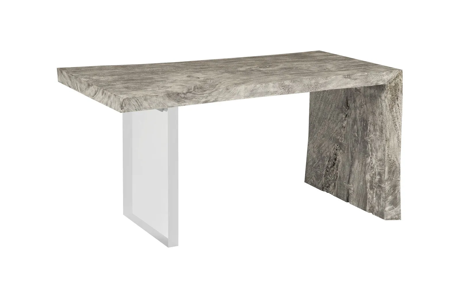 Waterfall Desk Gray Stone, Acrylic Leg