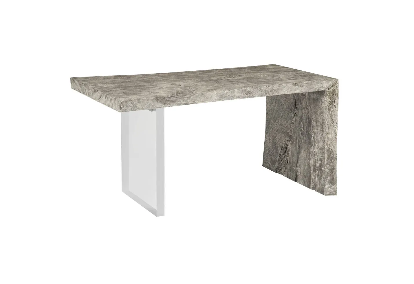 Waterfall Desk Gray Stone, Acrylic Leg